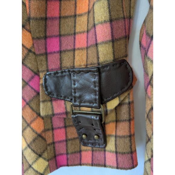 PER SE Womens Multicolor Plaid Wool Cashmere Blazer Jacket Y2K Cropped Size 10 - Picture 3 of 8
